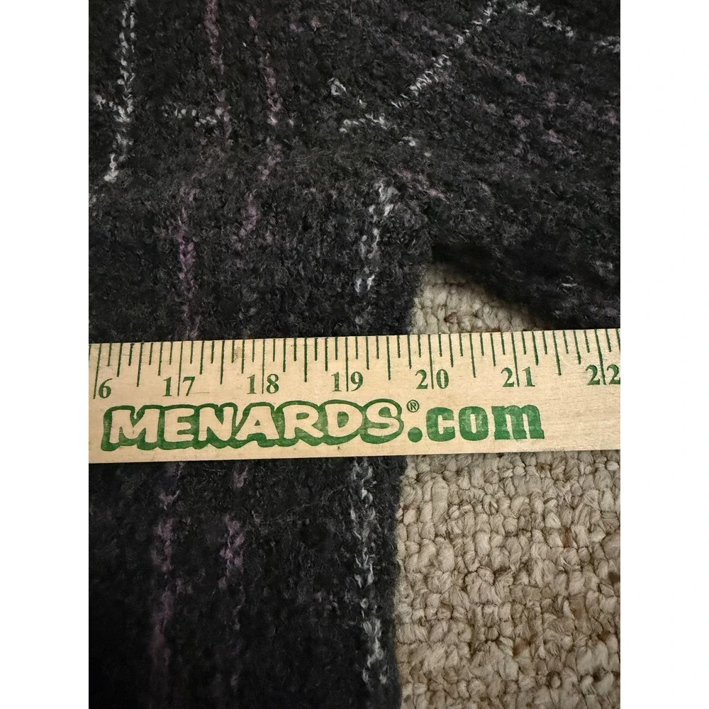 Pendleton Cardigan Sweater Women Medium Grey Plaid Wool Blend Boucle Heritage